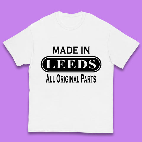 Made In Leeds All Original Parts Vintage Retro Birthday City In West Yorkshire, England Gift Kids T Shirt