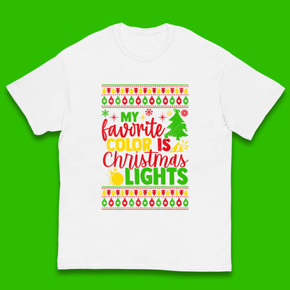 my favorite color is christmas lights t shirt