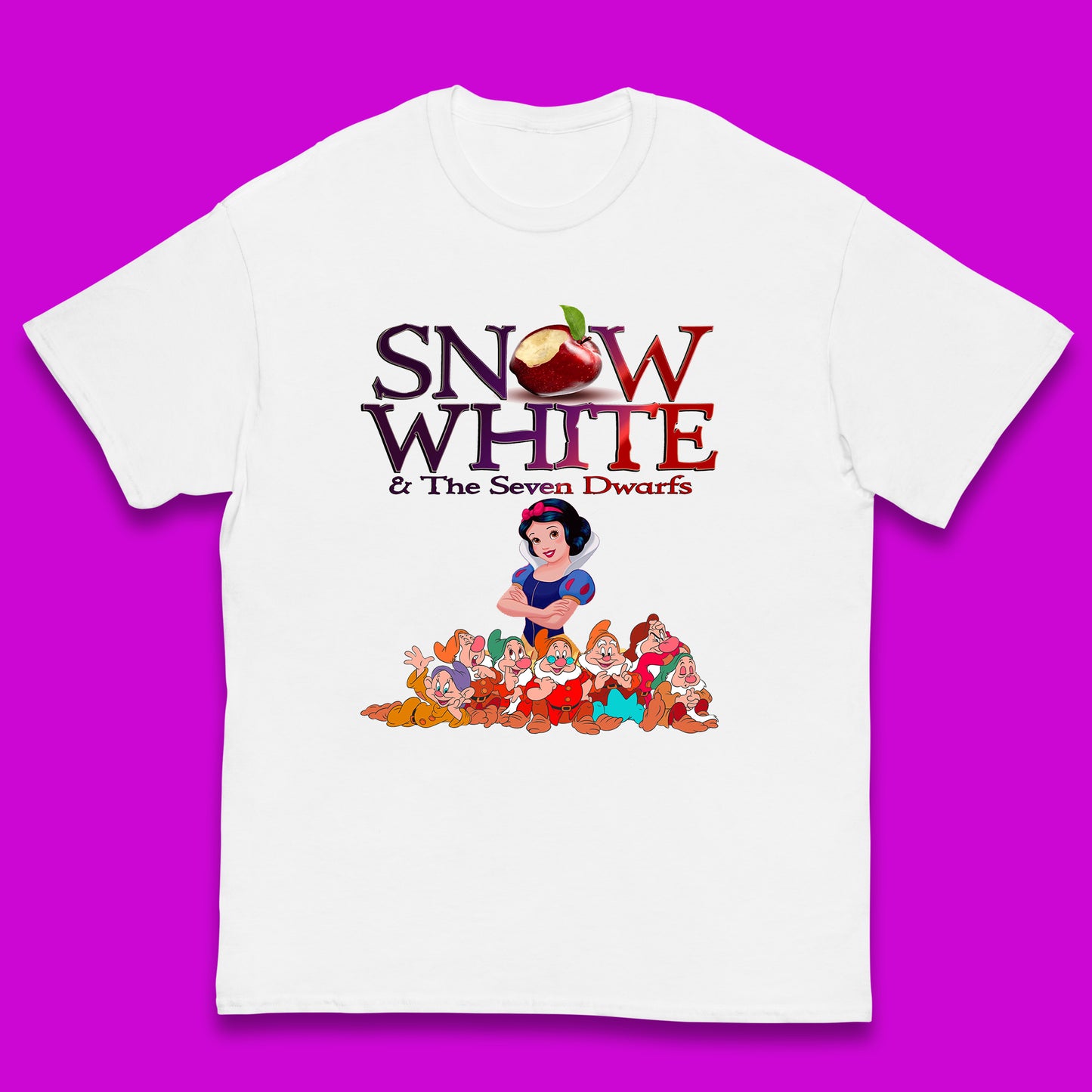 Disney Snow White And The Seven 7 Dwarfs Disney Dwarfs Group Grumpy Sleepy Dopey Doc Sneezy Bashful Happy Disneyland Cartoon Character Kids T Shirt