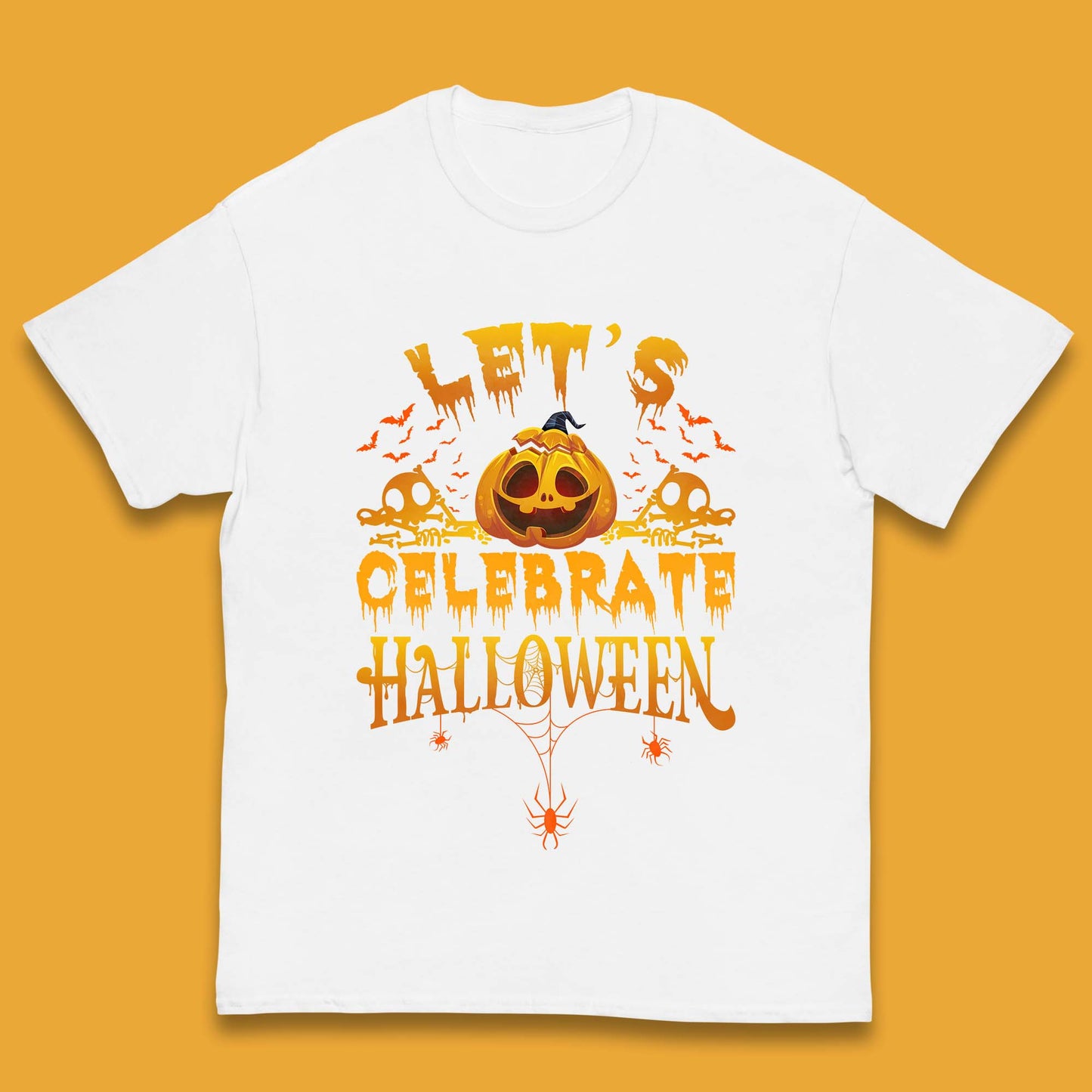 Let's Celebrate Halloween Horror Evil Pumpkin Scary Spooky Kids T Shirt