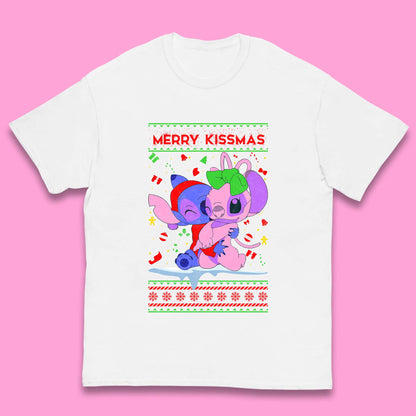 merry kissmas disney stitch and angel t shirt