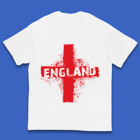 Grunge Flag of England Printed Children's T-Shirt