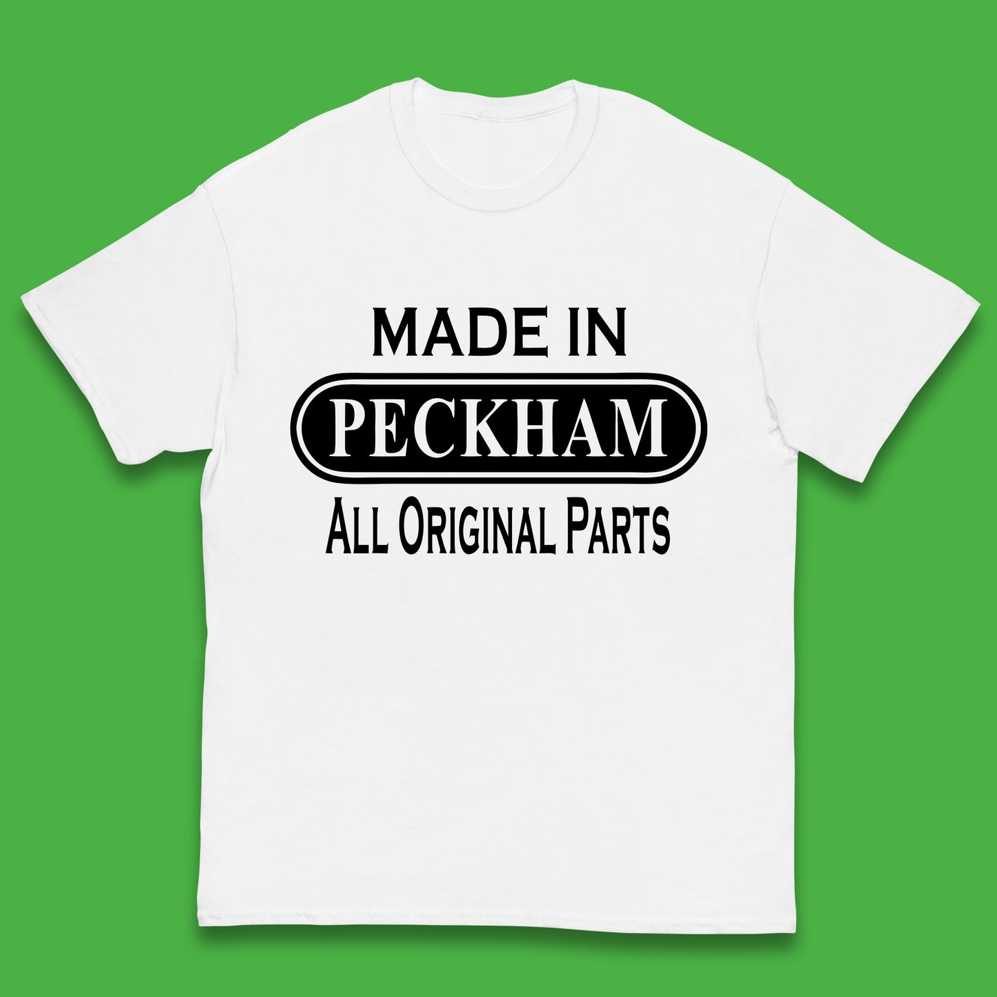 Made In Peckham All Original Parts Vintage Retro Birthday District In Southeast London, England Kids T Shirt