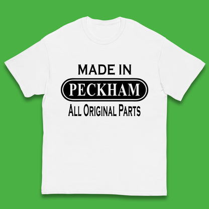 Made In Peckham All Original Parts Vintage Retro Birthday District In Southeast London, England Kids T Shirt