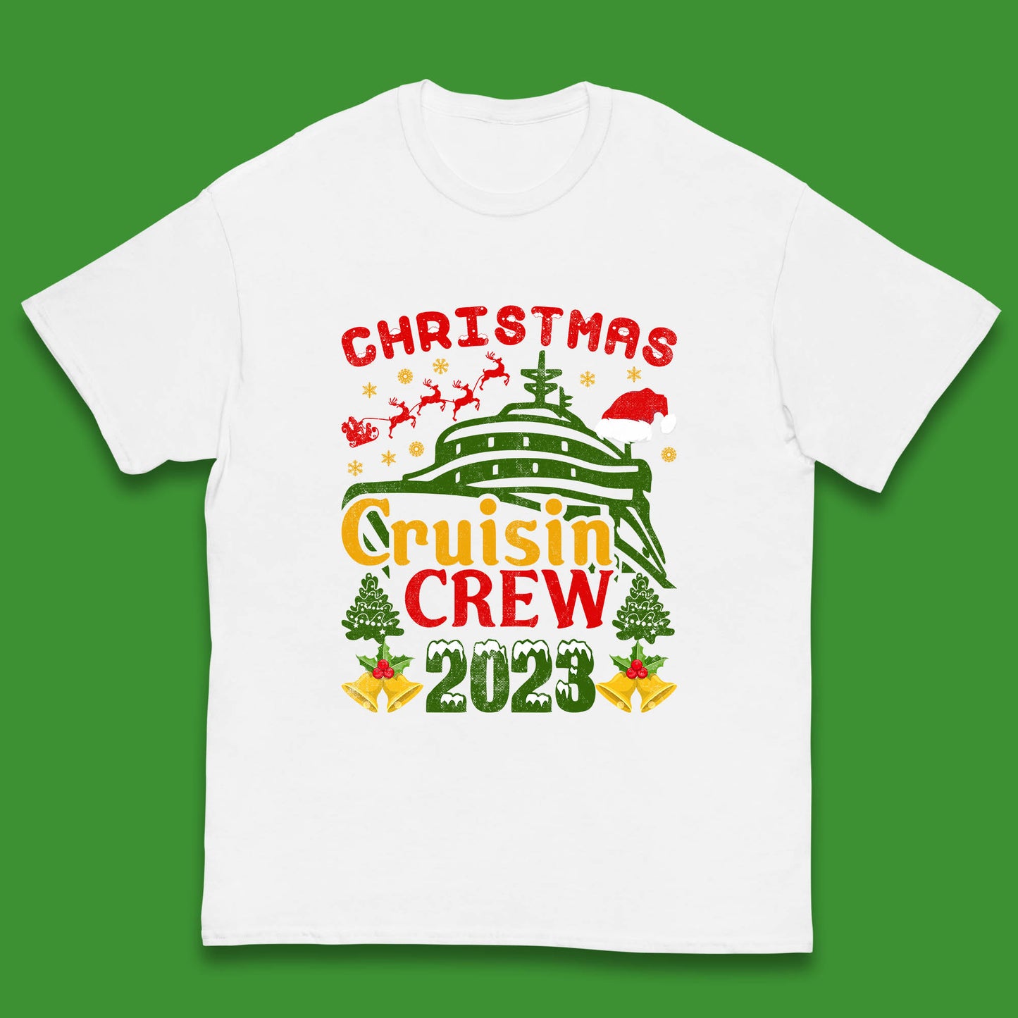 Christmas Cruisin Crew 2023 Xmas Cruise Vacation Cruising Squad Kids T Shirt