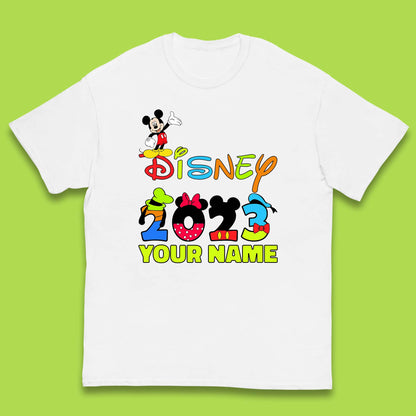 Personalised Disney 2023 Disney Club Your Name Mickey Mouse Minnie Mouse Donald Duck Pluto Goofy Cartoon Characters Disney Vacation Kids T Shirt