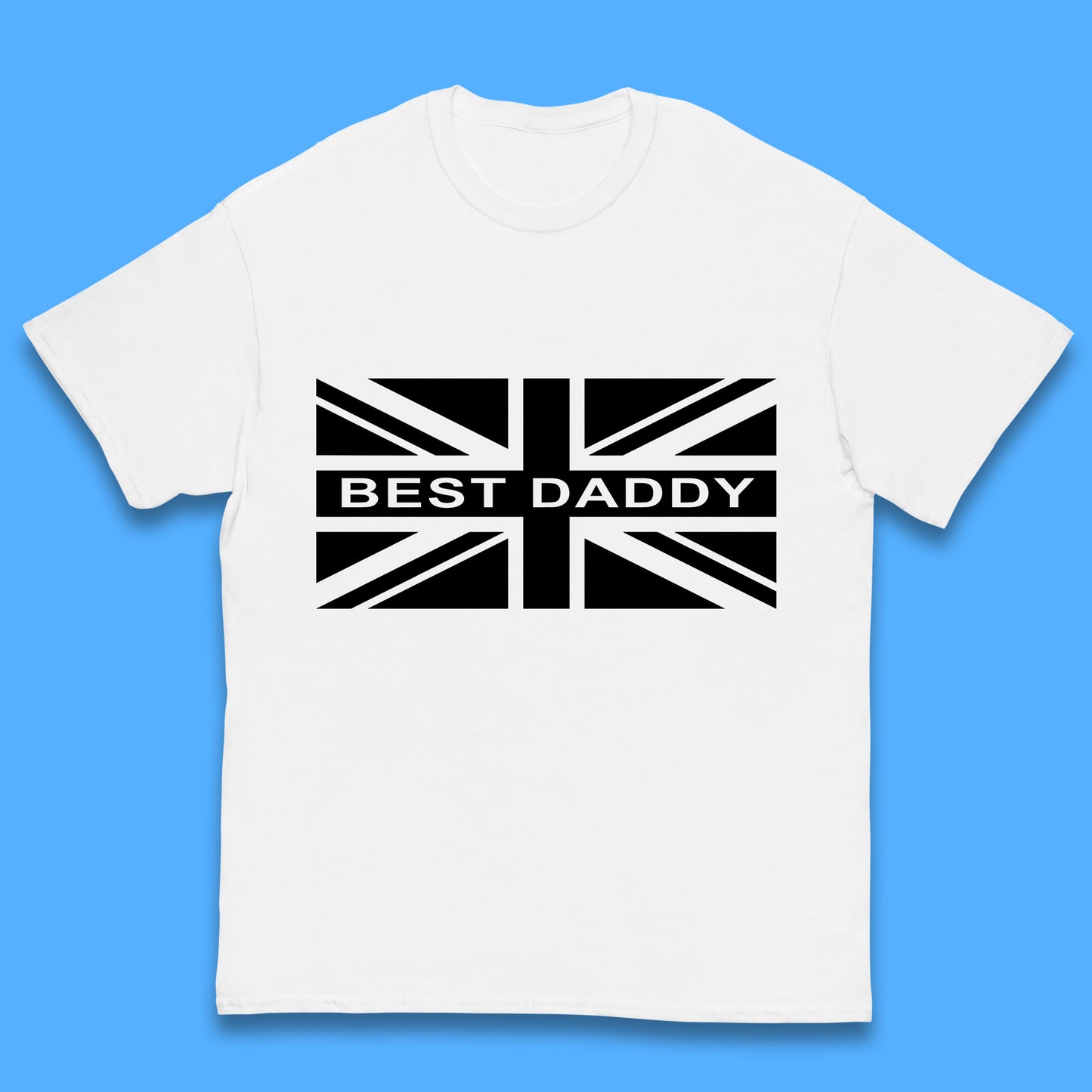 Best Daddy Vintage Union Jack Great Britain United Kingdom England Flag Patriotic Dad Father's Day Kids T Shirt