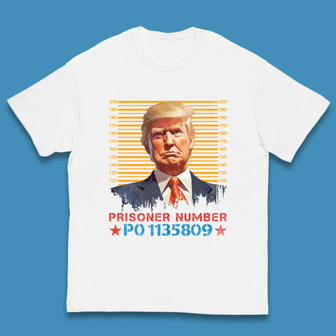 Donald Trump Mug Shot Prisoner Number P01135809 Fulton County Jail Kids T Shirt