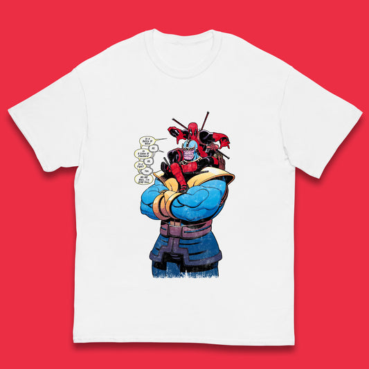 Marvel Comics Deadpool Minibus 3 Deadpool VS Thanos Comic Book Fictional Character Kids T Shirt