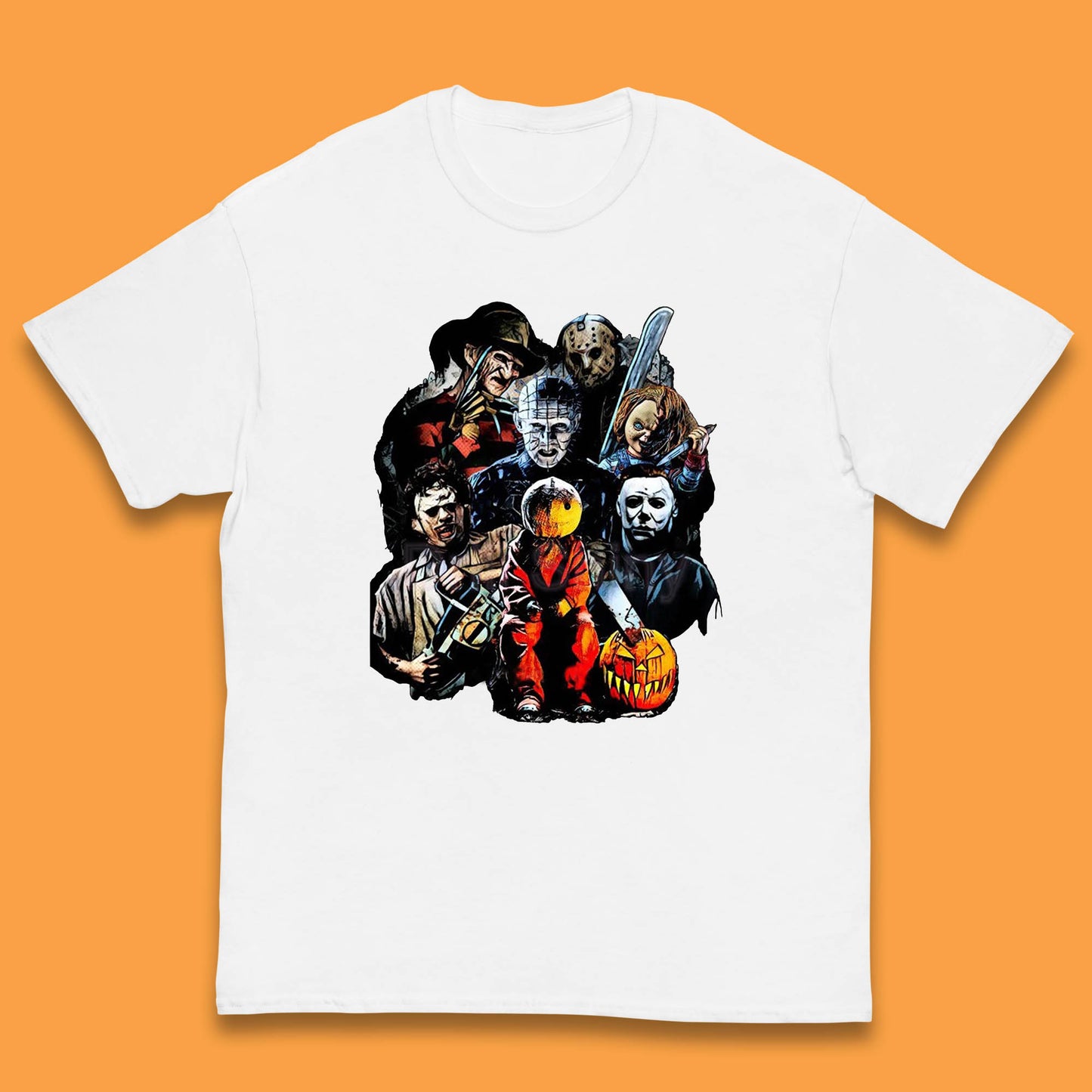 Halloween Horror Movie Characters Friends Halloween Villians Serial Killers Kids T Shirt