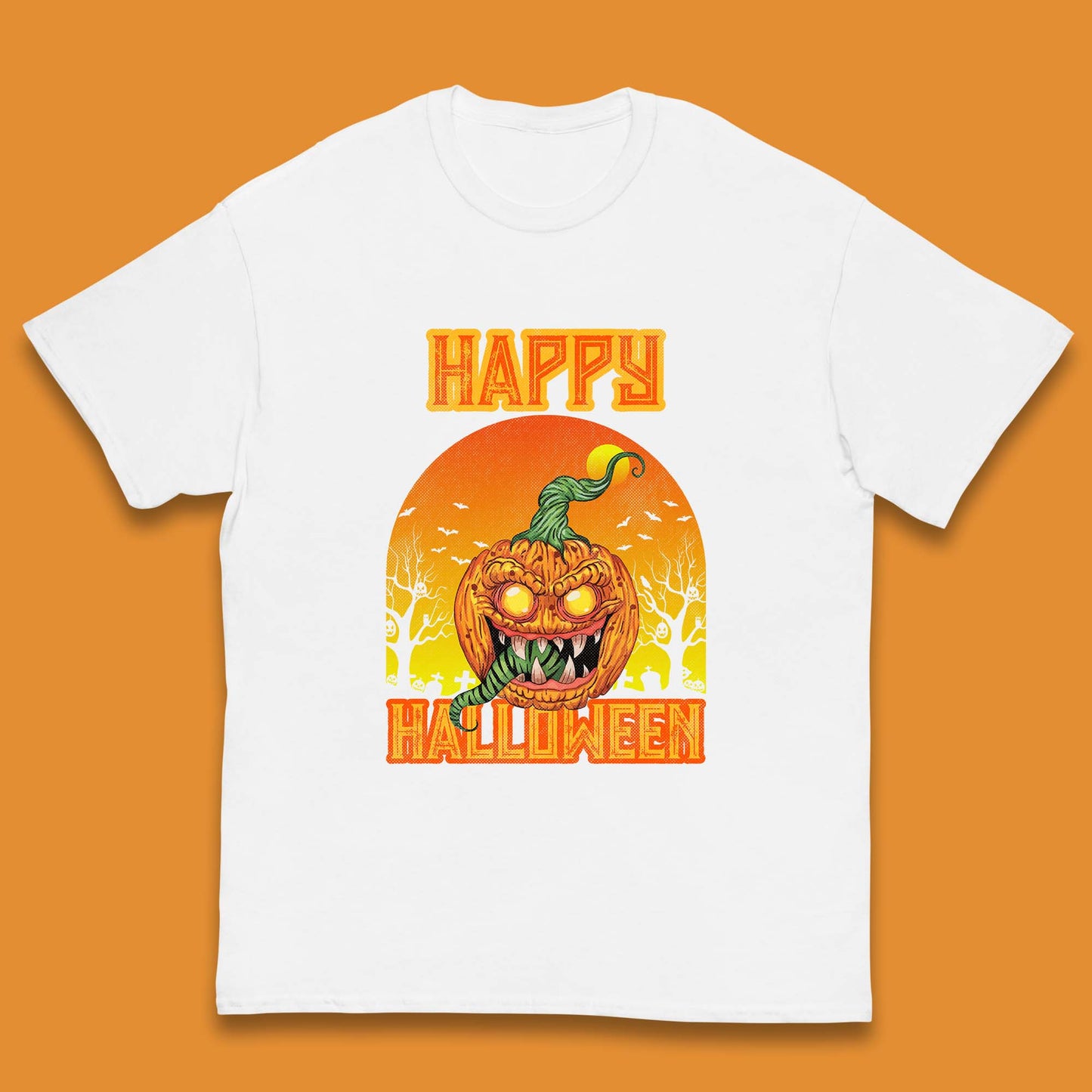 Happy Halloween Zombie Monster Pumpkin Jack-o-lantern Spooky Season Kids T Shirt