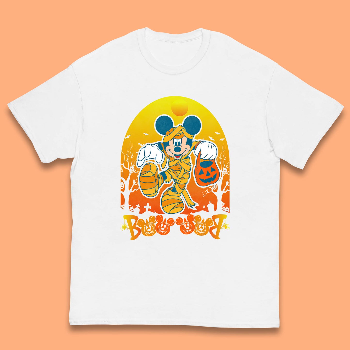 Disney Halloween Boo Mummy Mickey Mouse Horror Scary Disneyland Trip Kids T Shirt