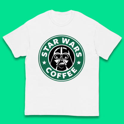 Sci-fi Action Adventure Movie Character Darth Vader Star Wars Coffee Starbucks Coffee Spoof Star Wars 46th Anniversary Kids T Shirt