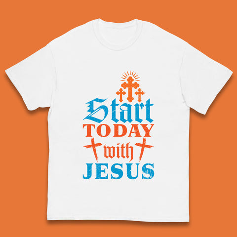 Start Today With Jesus Christian Beliefs Jesus Christ Religious Kids T Shirt