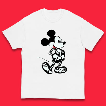 Disney Mickey Mouse Skeleton Funny Horror Scary Cartoon Character Mickey Skull Disneyland Vacation Trip Disney World Kids T Shirt