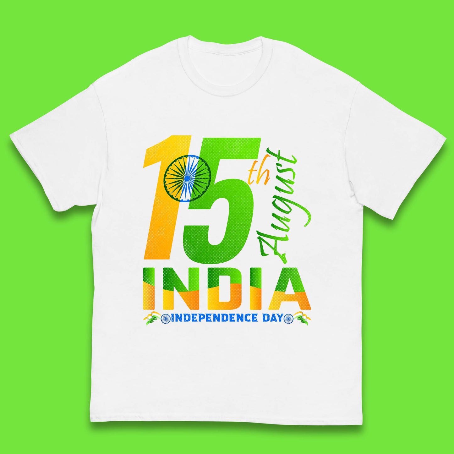 15th August India Independence Day Patriotic Indian Flag Indian Pride Kids T Shirt