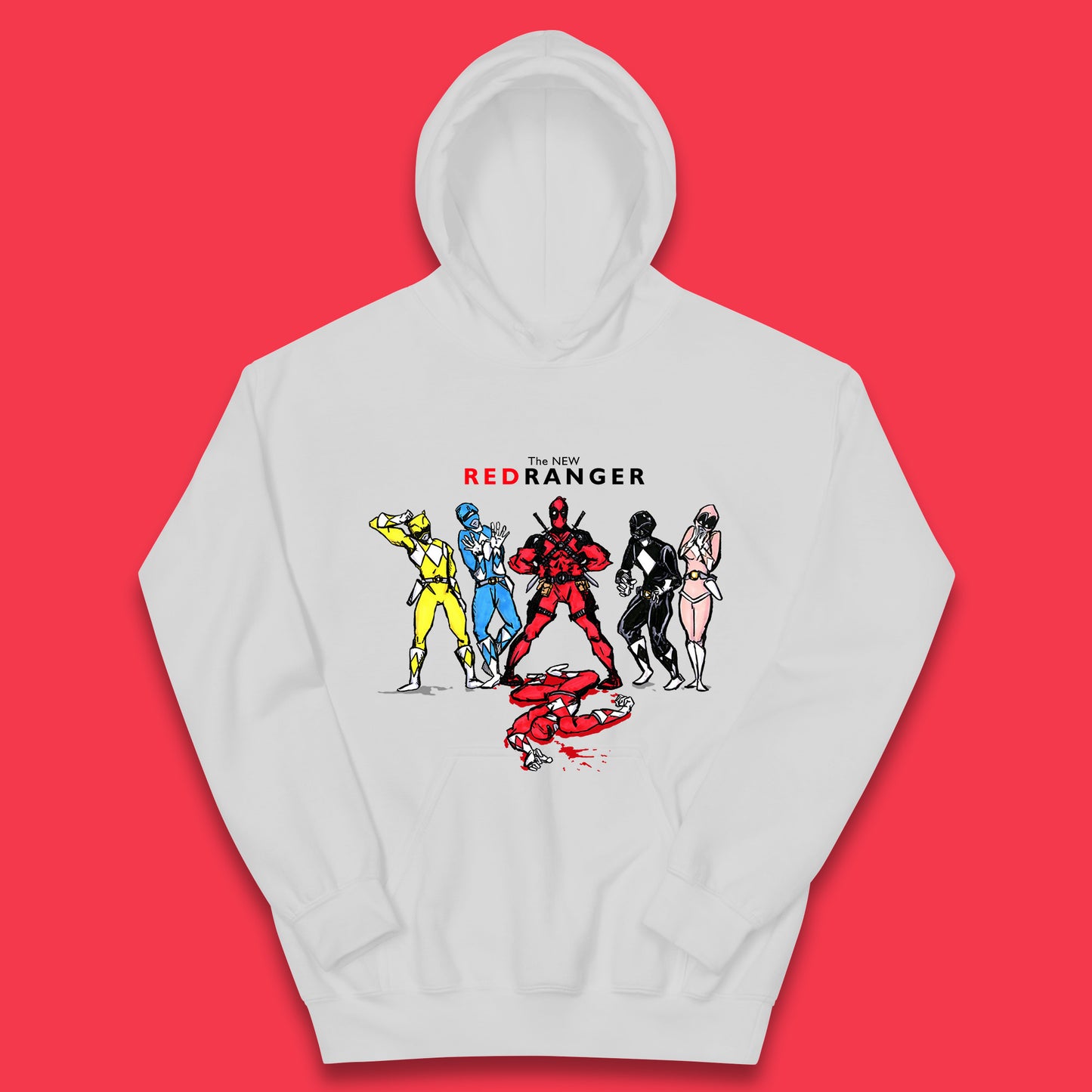 The New Red Ranger Deadpool (Marvel Comics) Vs Red Ranger (Power Rangers) Superhero Kids Hoodie