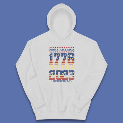 Make America Free Again 1776-2023 Independence Day Funny Free Speech Kids Hoodie