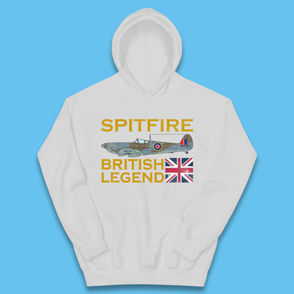 Supermarine Spitfire British Legend Fighter Aircraft Royal Air Force Spitfire WW2 Remembrance Day Kids Hoodie