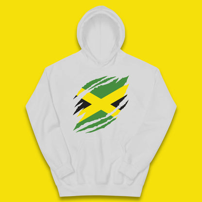 Distressed Jamaica Flag Jamaica Flag Caribbean Islander Sun Marley Kingston Jamaican Pride Patriotism Kids Hoodie