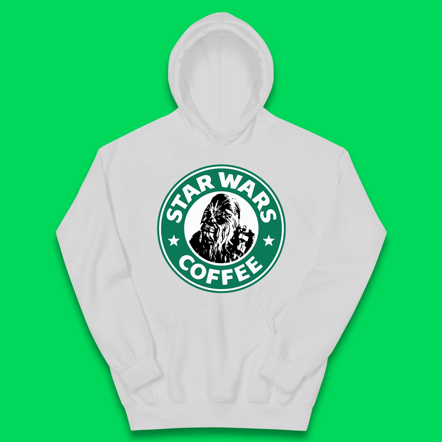 Chewbacca Star Wars Coffee Sci-fi Action Adventure Movie Character Starbucks Coffee Spoof 46th Anniversary Kids Hoodie