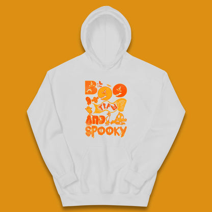 Boo Tiful and Spooky Halloween Horror Scary Boo Ghost Spooky Season Kids Hoodie