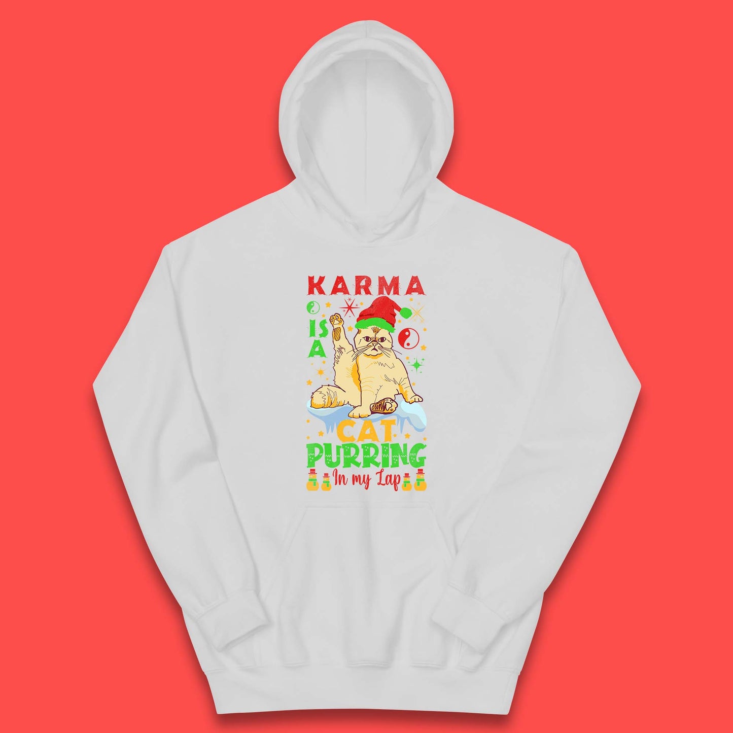 Christmas Karma Is A Cat Kids Hoodie