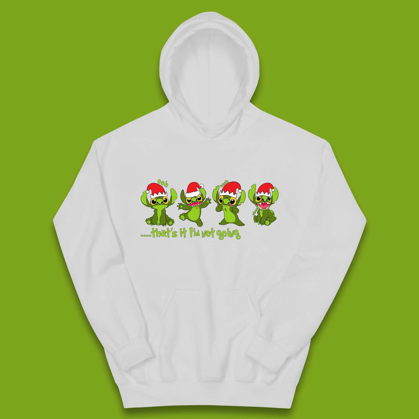 Grinch Stitch Christmas Kids Hoodie