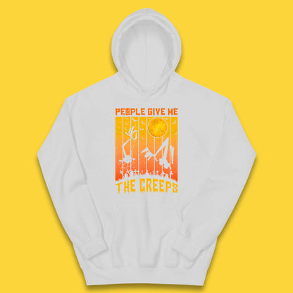 People Give Me The Creep Halloween Horror Scary Graveyards Full moon Flying Bats Kids Hoodie