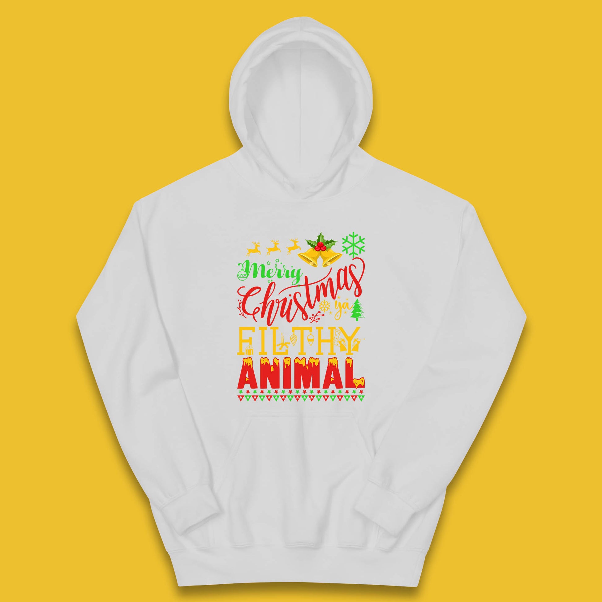 merry christmas ya filthy animal hoodie