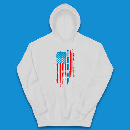 Trump's America USA Flag Patriotic Donald Trump Pro America Election 2024 Kids Hoodie