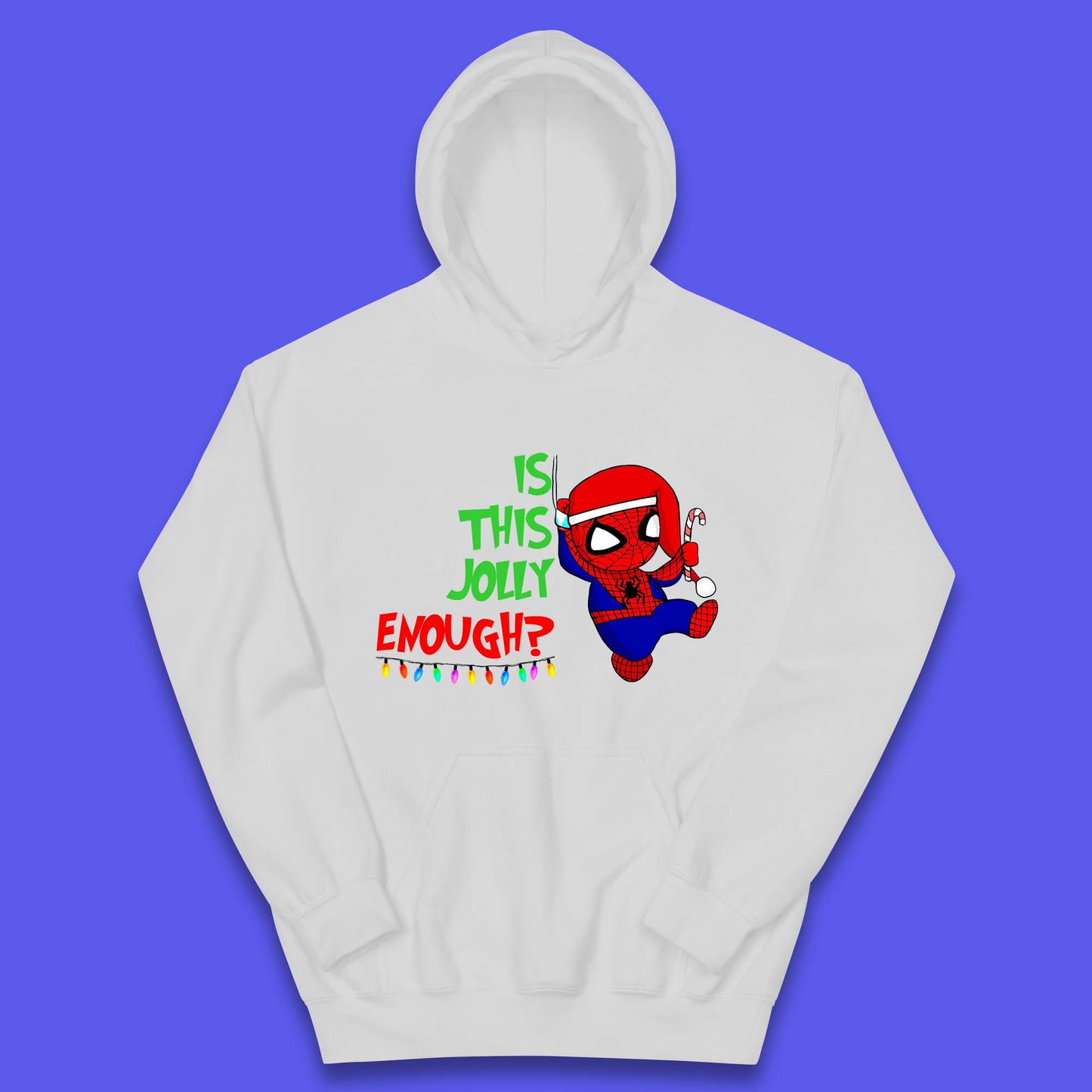 Jolly Enough Spiderman Christmas Kids Hoodie