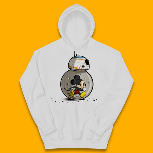 Disney Mickey Mouse BB-8 Funny Star Wars BB8 Running Mickey Disney Trip Star Wars 46th Anniversary Kids Hoodie