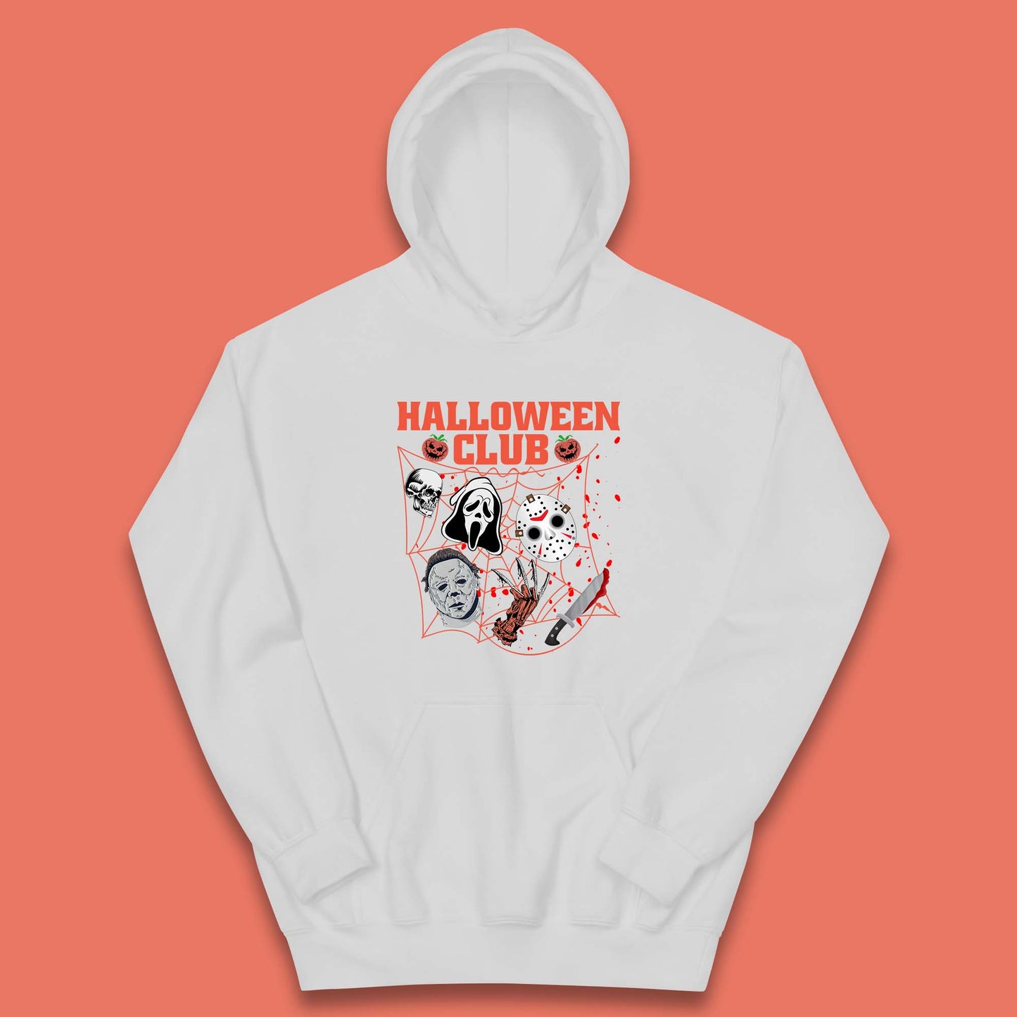 Halloween Club Horror Scary Friends Halloween Horror Movie Characters Kids Hoodie