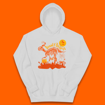 Spooky Saurus Rex Halloween Dinosaur Skeleton T-Rex Scary Pumpkin Kids Hoodie