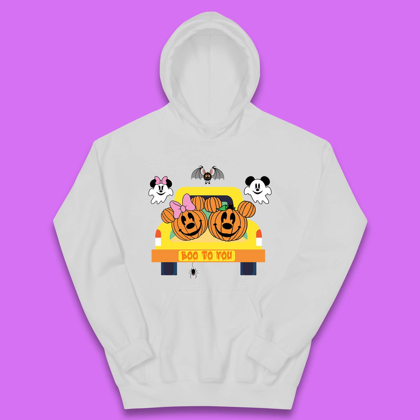 Disney Halloween Mickey Minnie Mouse Pumpkin Ghost Boo To You Horror Scary Disney Trip Kids Hoodie