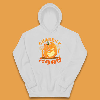 Current Mood Halloween Pumpkin Evil Scary Smile Horror Jack-o-Lantern Kids Hoodie