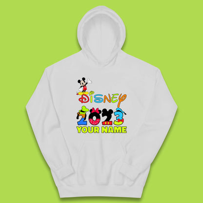 Personalised Disney 2023 Disney Club Your Name Mickey Mouse Minnie Mouse Donald Duck Pluto Goofy Cartoon Characters Disney Vacation Kids Hoodie