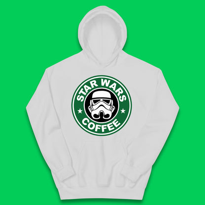 Star Wars Coffee Stormtrooper Sci-fi Action Adventure Movie Character Starbucks Coffee Spoof Star Wars 46th Anniversary Kids Hoodie