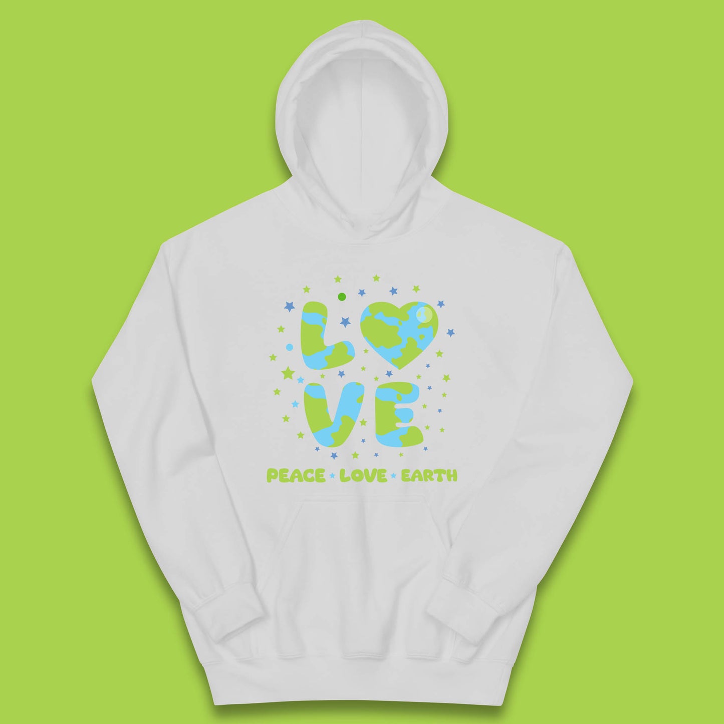 Peace Love Earth Environmental Climate Change Save The Earth Kids Hoodie