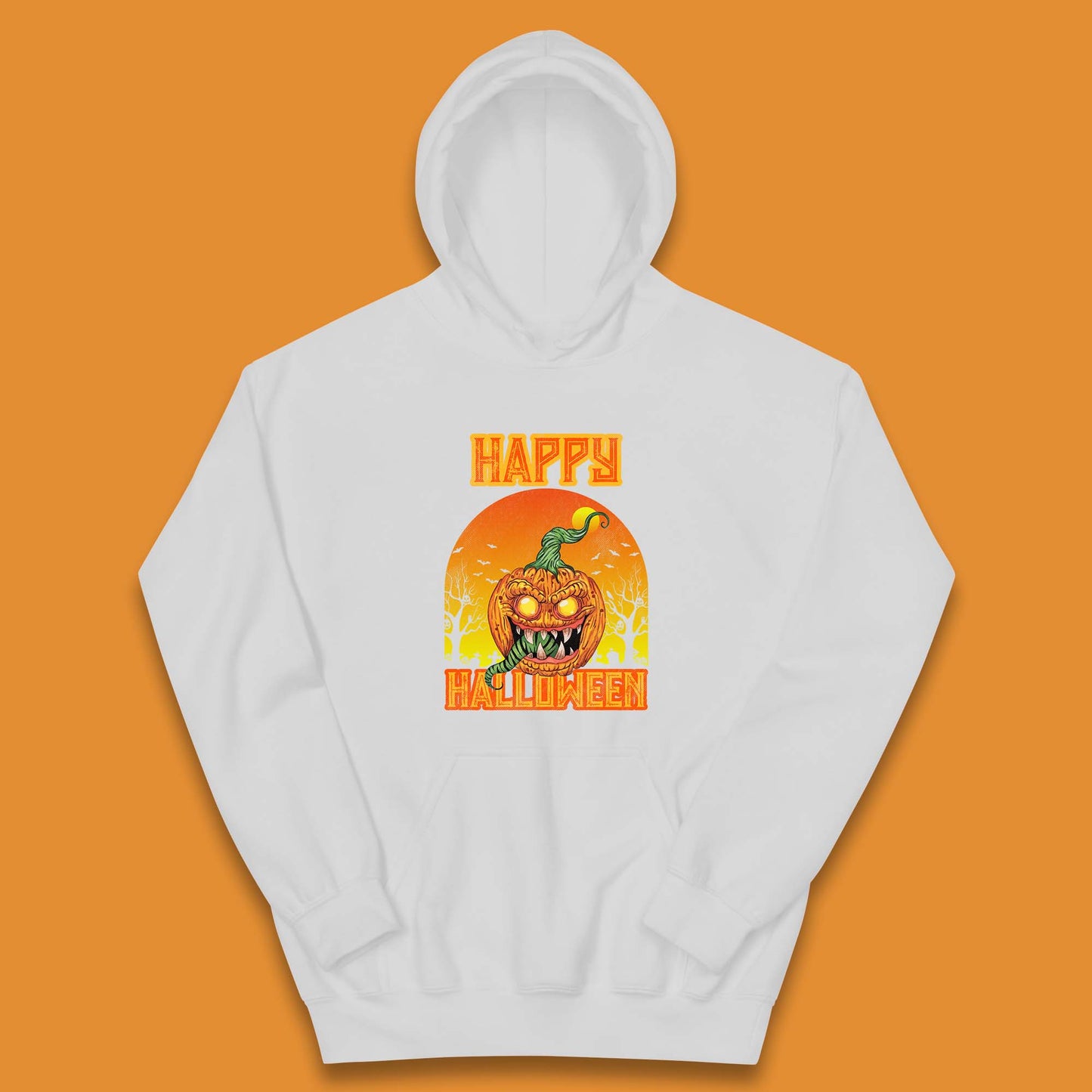 Happy Halloween Zombie Monster Pumpkin Jack-o-lantern Spooky Season Kids Hoodie