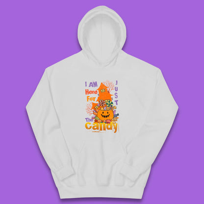 I'm Just Here For The Candy Halloween Trick Or Treat Kids Hoodie