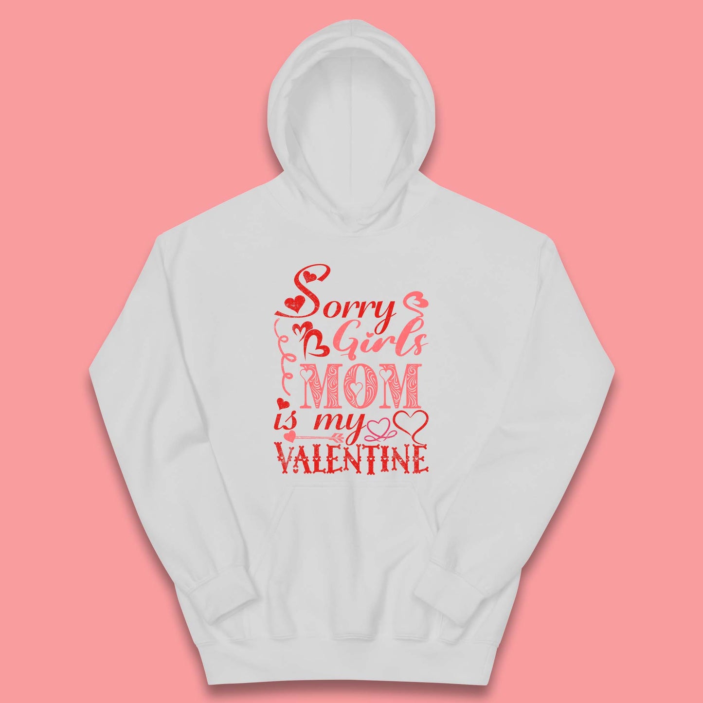 Mom Is My Valentine Kids Hoodie