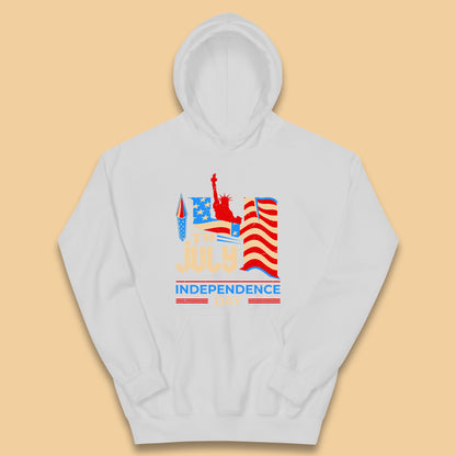 Statue Of Liberty 4th July USA Independence Day Celebration Fireworks Kids Hoodie