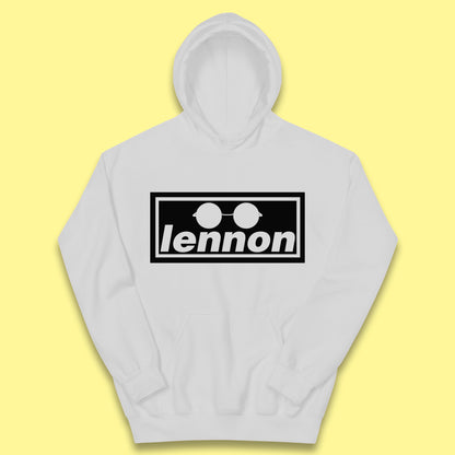 Lennon British Beatles Band John Lennon Singer Songwriter Musician Lennon Glasses Kids Hoodie