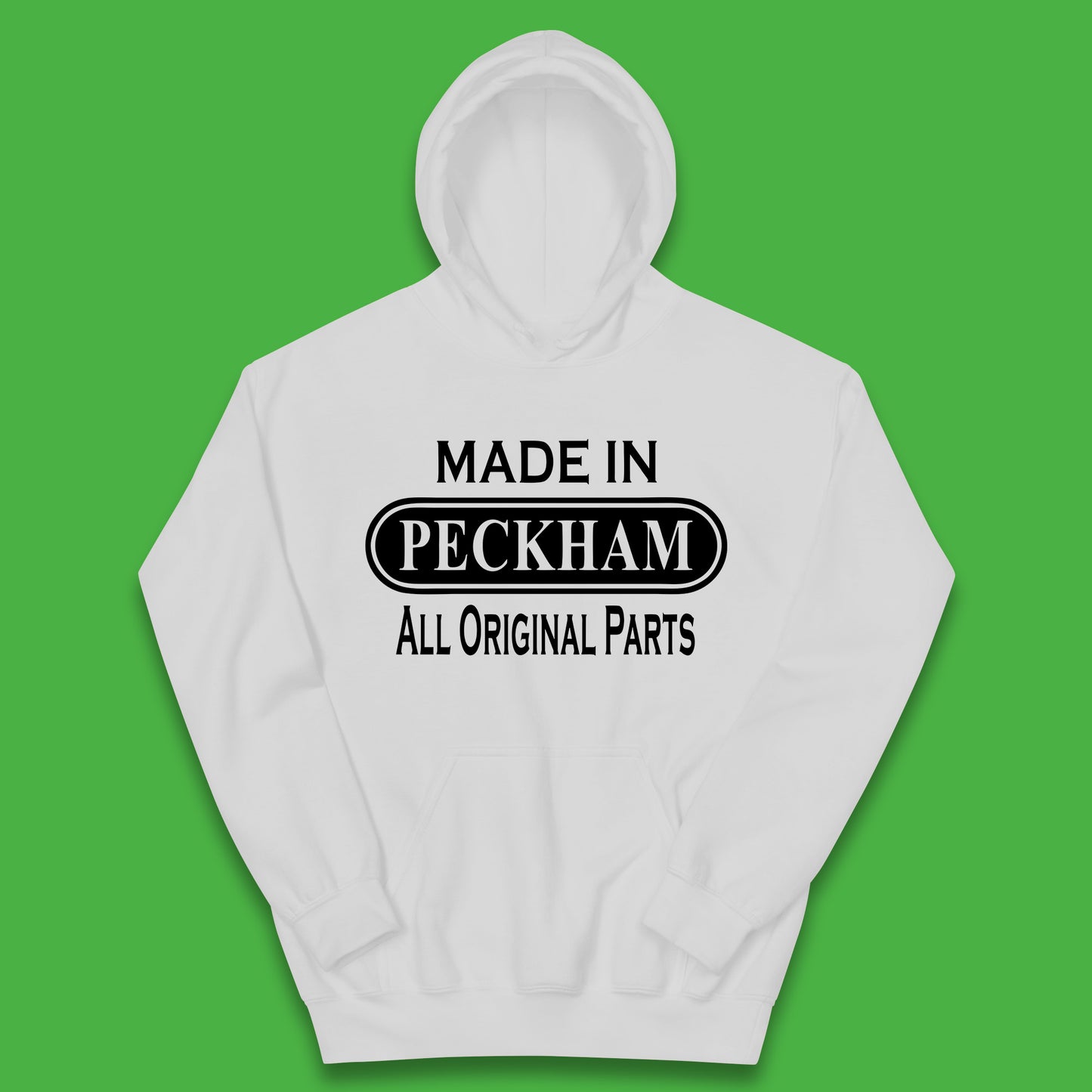 Made In Peckham All Original Parts Vintage Retro Birthday District In Southeast London, England Kids Hoodie