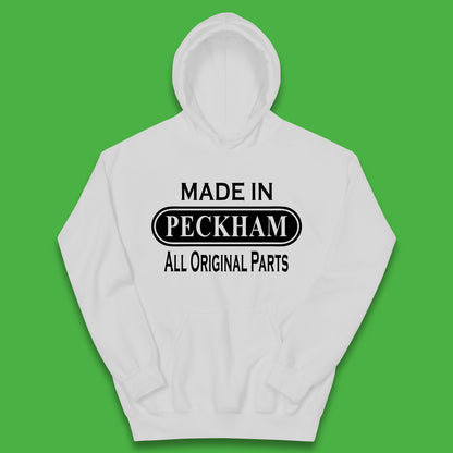 Made In Peckham All Original Parts Vintage Retro Birthday District In Southeast London, England Kids Hoodie