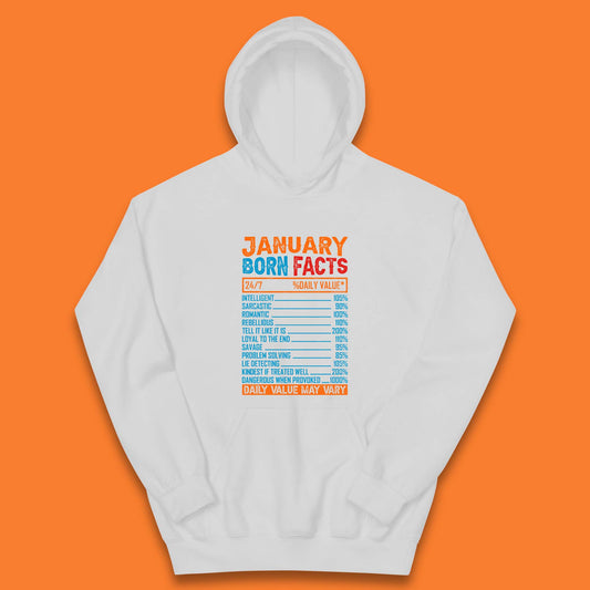 January Born Facts Kids Hoodie