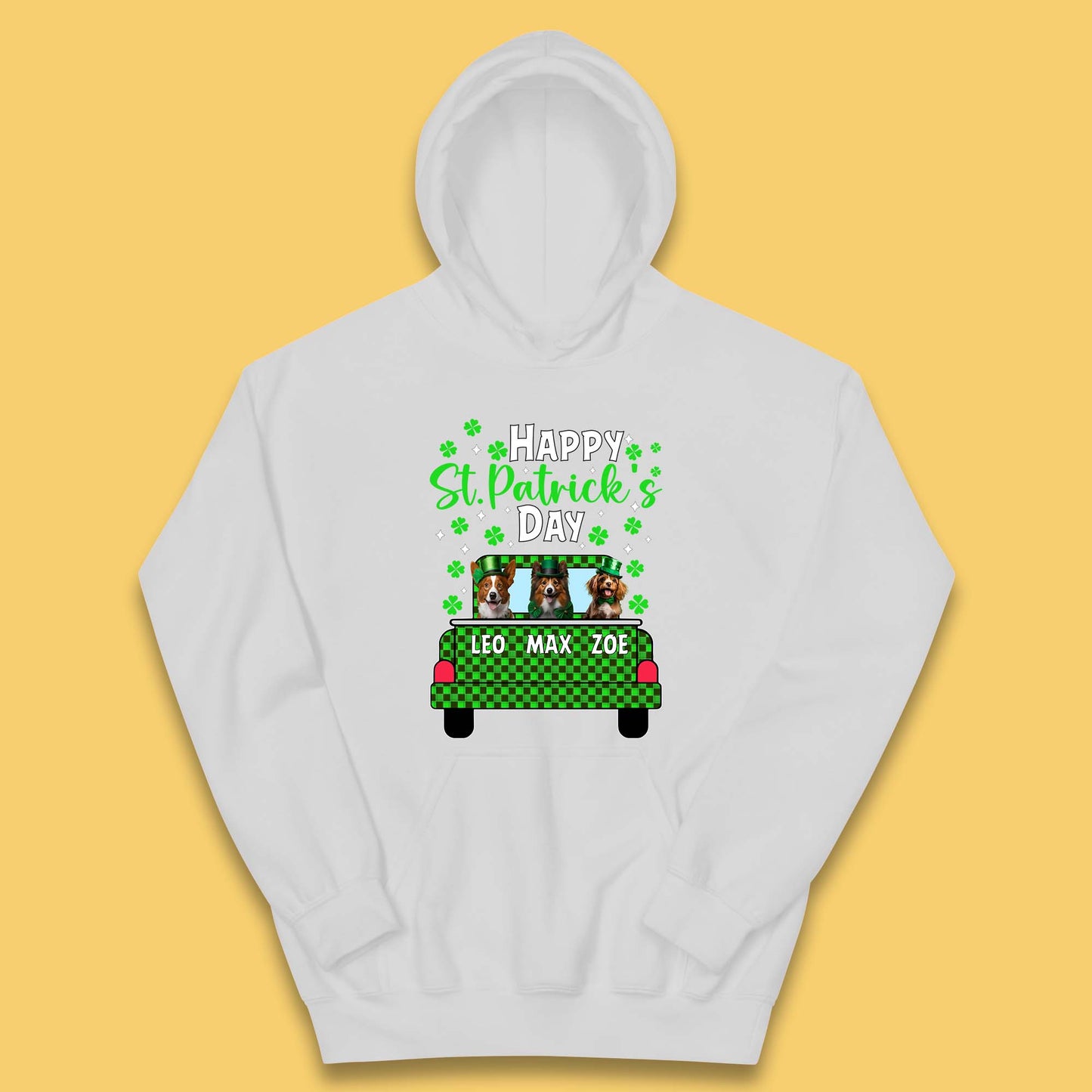 Personalised Dog St. Patrick's Day Kids Hoodie