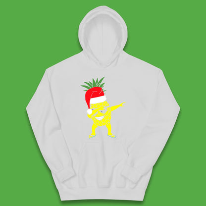 Dabbing Santa Pineapple Sunglasses Christmas In July Funny Santa Summer Vacation Xmas Kids Hoodie